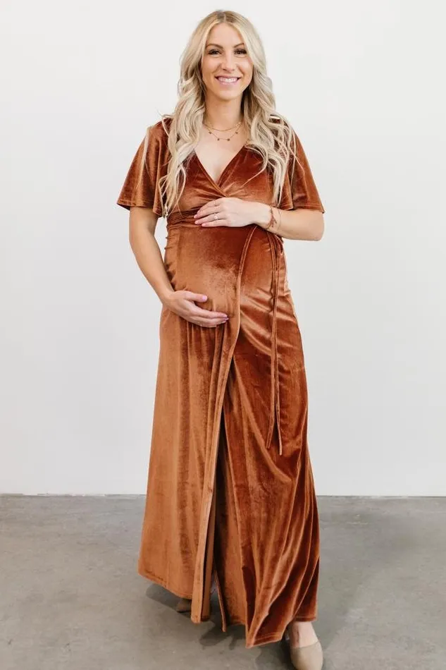 Meghan Velvet Wrap Maxi Dress Spice Women Baltic Born Maxi Dresses Meghan Velvet Wrap Maxi Dress Spice Women Baltic Born Maxi Dresses