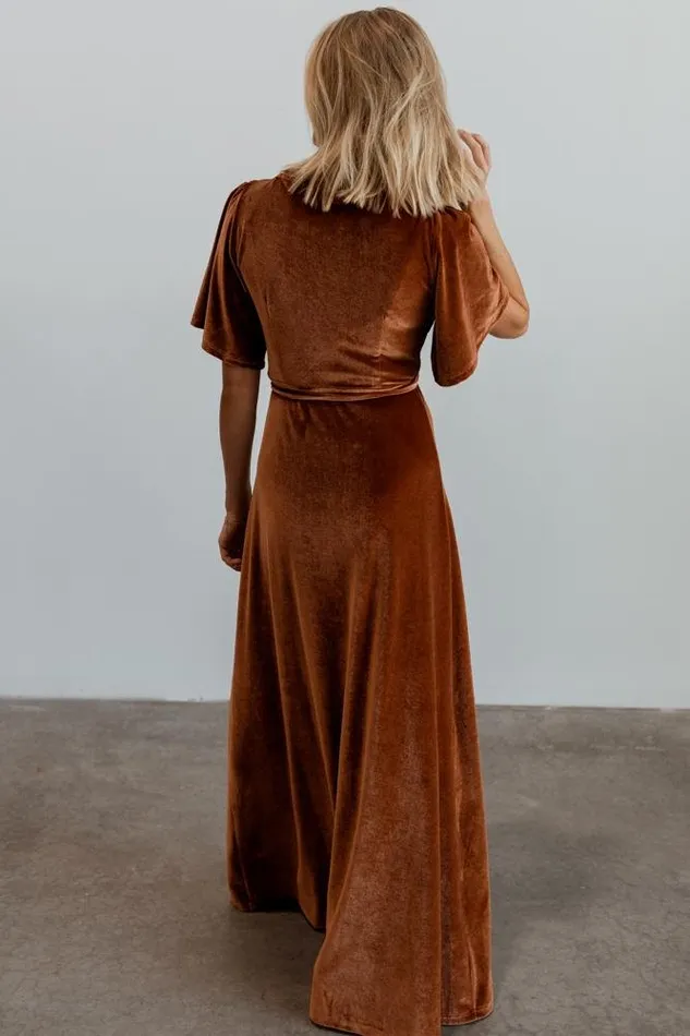 Meghan Velvet Wrap Maxi Dress Spice Women Baltic Born Maxi Dresses Meghan Velvet Wrap Maxi Dress Spice Women Baltic Born Maxi Dresses