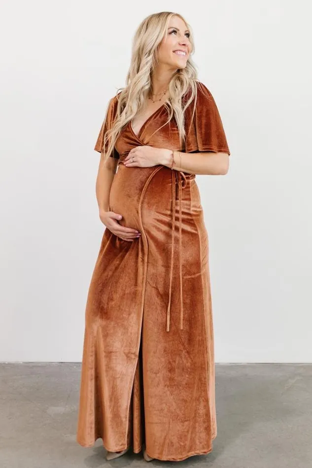 Meghan Velvet Wrap Maxi Dress Spice Women Baltic Born Maxi Dresses Meghan Velvet Wrap Maxi Dress Spice Women Baltic Born Maxi Dresses
