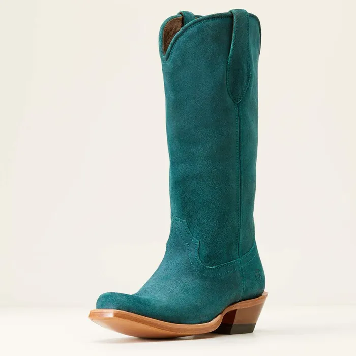 Memphis Western Boot Deep Teal Roughout Women Ariat Western Boots