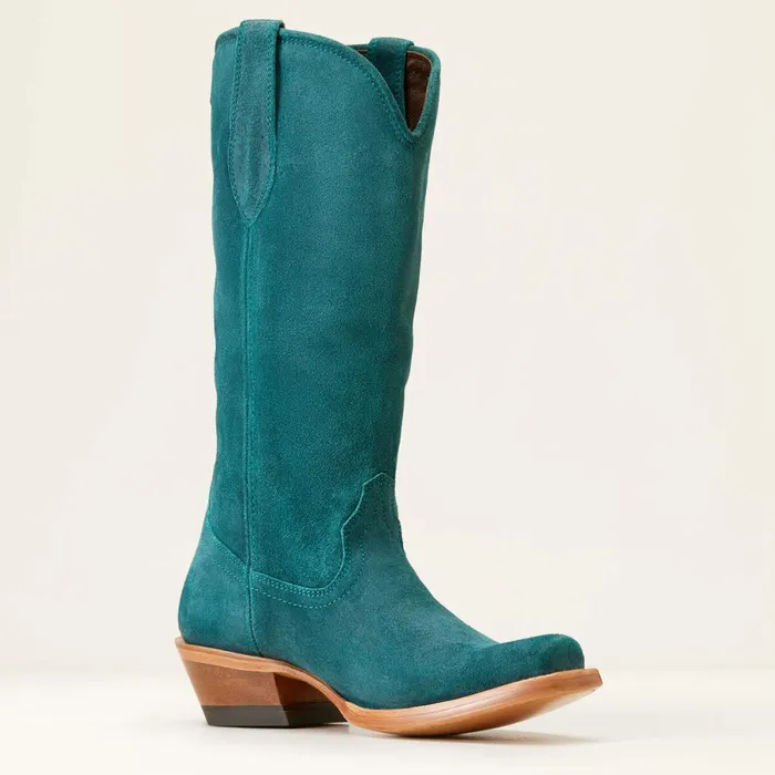Memphis Western Boot Deep Teal Roughout Women Ariat Western Boots