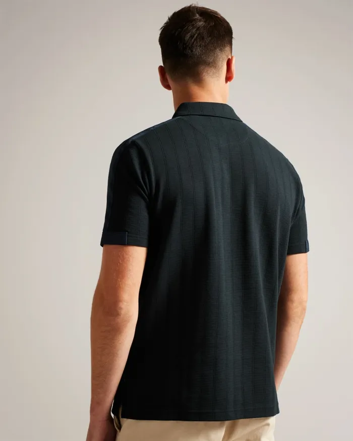 Men ABLOOM 8211 Short Sleeve Polo Shirt With Zip Black Ted Baker Polo Shirts