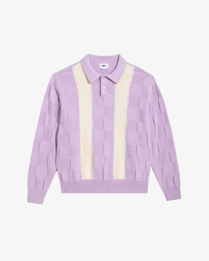 Men ALBERT POLO SWEATER Orchid Petal Multi OBEY Clothing SWEATERS