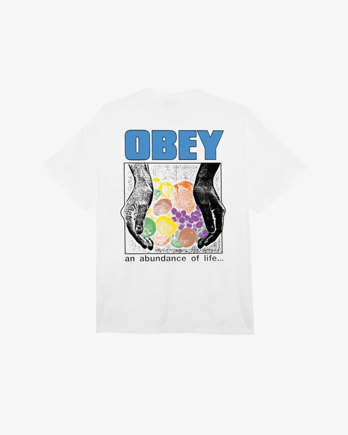 Men AN ABUNDANCE OF LIFE HEAVYWEIGHT TSHIRT White OBEY Clothing TSHIRTS