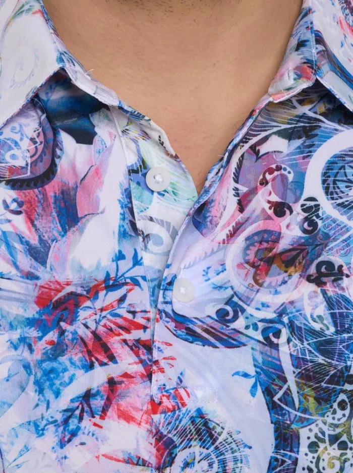 Men AURORA PAISLEY PERFORMANCE POLO Multi Robert Graham Polos and TShirts