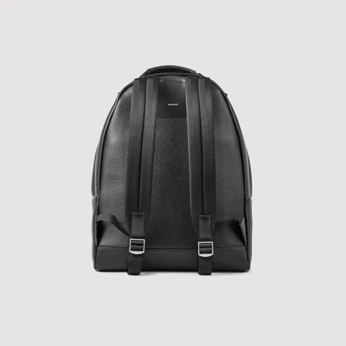 Men Backpacks SANDRO Coated Canvas Backpack Black