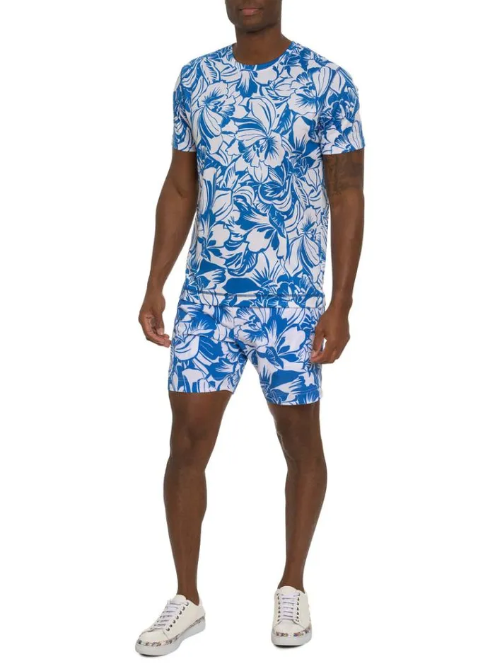 Men BEACH HIBISCUS PERFORMANCE GRAPHIC TSHIRT Blue Robert Graham Polos and TShirts
