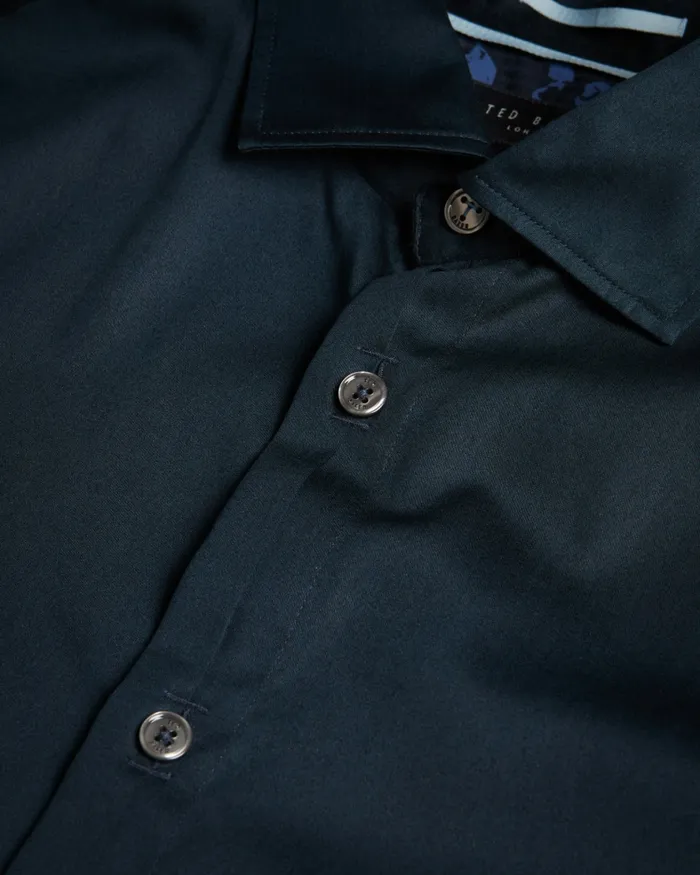 Men BELLOW 8211 Long Sleeve Satin Stretch Shirt Navy Ted Baker Shirts Men BELLOW 8211 Long Sleeve Satin Stretch Shirt Navy Ted Baker Shirts