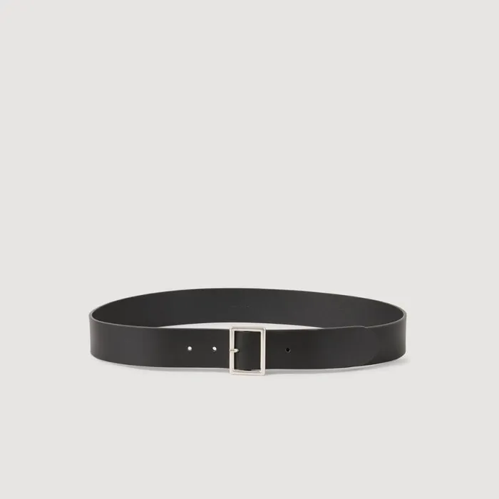Men Belts SANDRO Leather Belt Black