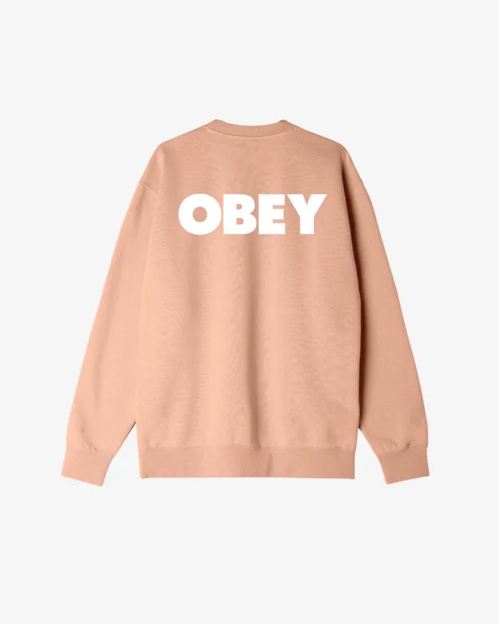 Men BOLD HEAVYWEIGHT CREWNECK Cornet Blue OBEY Clothing SWEATSHIRTS