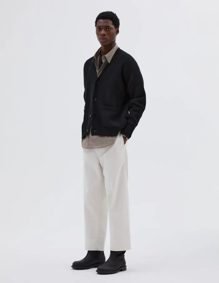 Men Boxy Cardigan Black Margaret Howell Knitwear