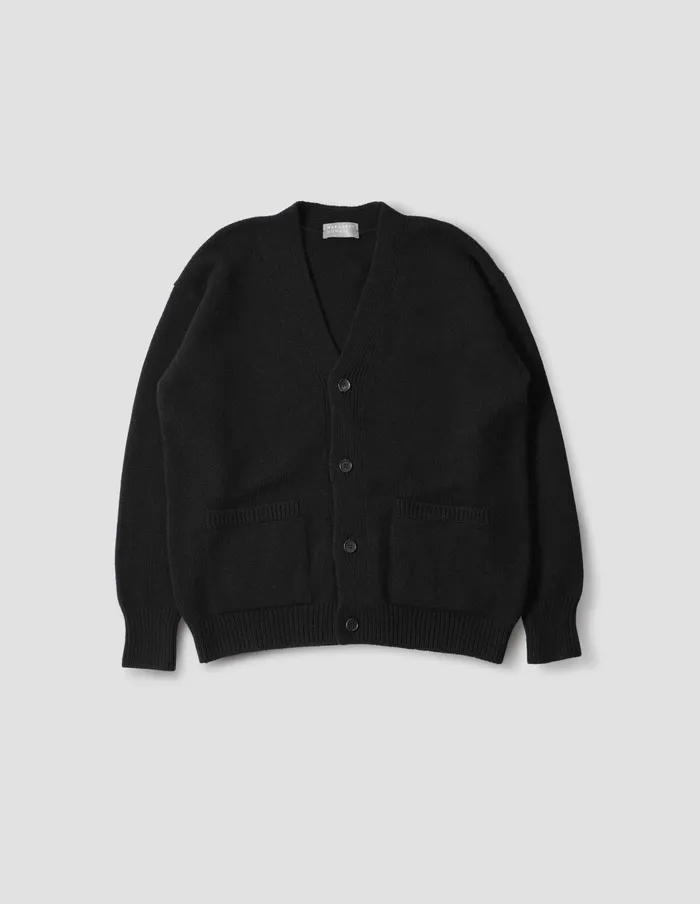 Men Boxy Cardigan Black Margaret Howell Knitwear
