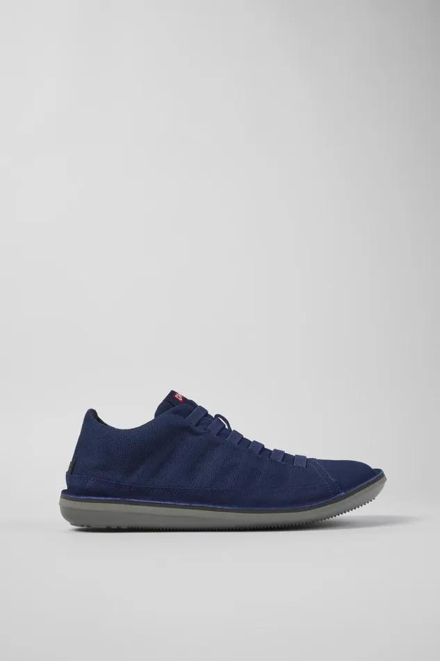 Men Camper Ankle Boots Beetle Blue TextileNubuck Basket Bootie