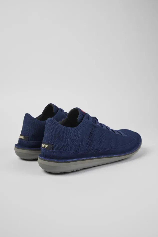 Men Camper Ankle Boots Beetle Blue TextileNubuck Basket Bootie