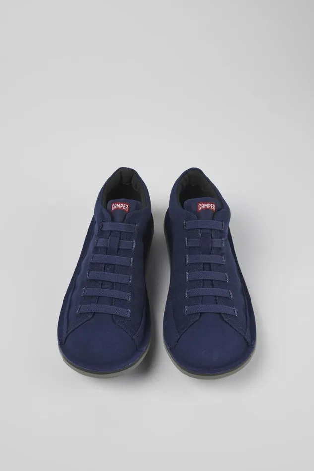 Men Camper Ankle Boots Beetle Blue TextileNubuck Basket Bootie