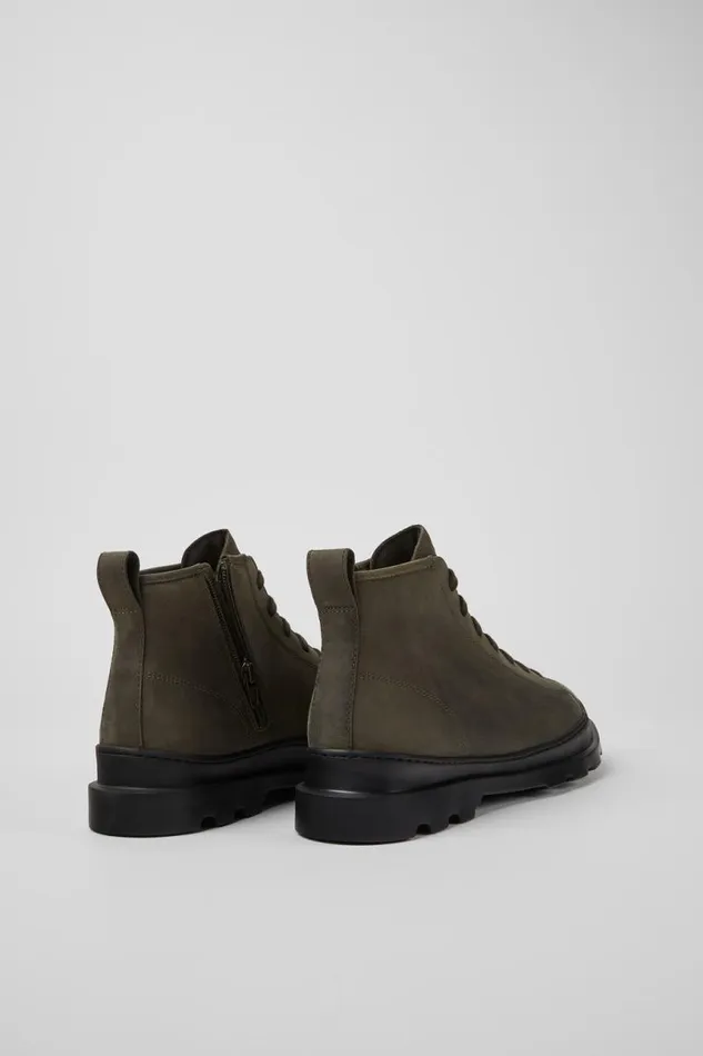 Men Camper Ankle Boots Brutus Dark Green Nubuck Ankle Boots