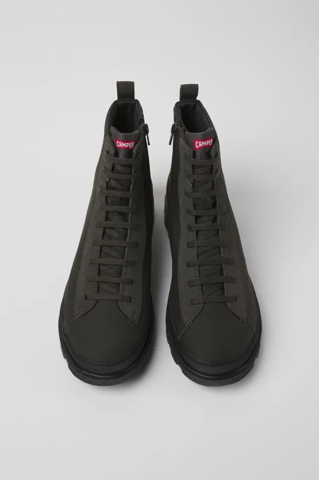 Men Camper Ankle Boots Brutus Gray Textile And Nubuck Ankle Boots Men Camper Ankle Boots Brutus Gray Textile And Nubuck Ankle Boots