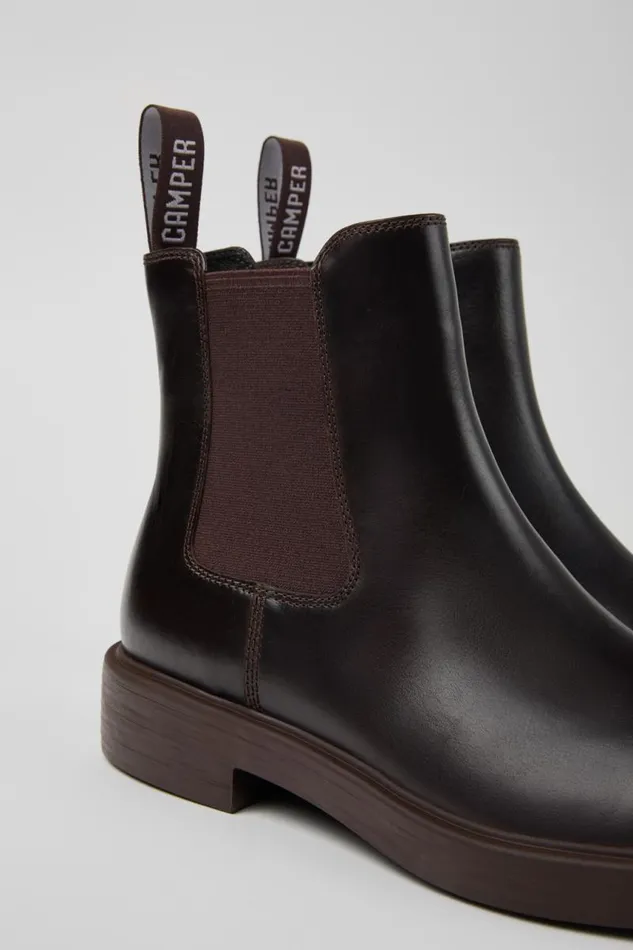 Men Camper Ankle Boots Dean Brown Leather Ankle Boots