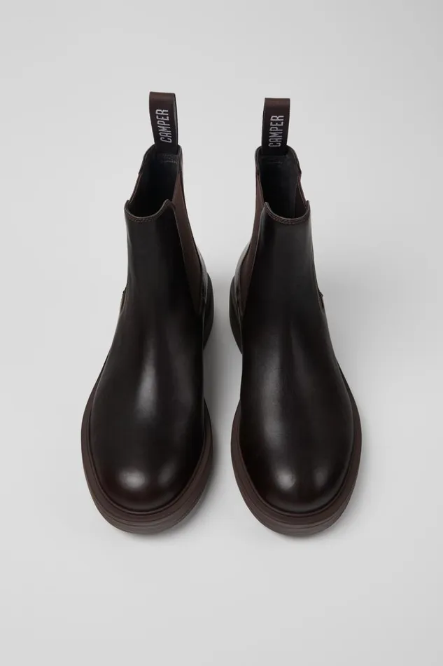 Men Camper Ankle Boots Dean Brown Leather Ankle Boots