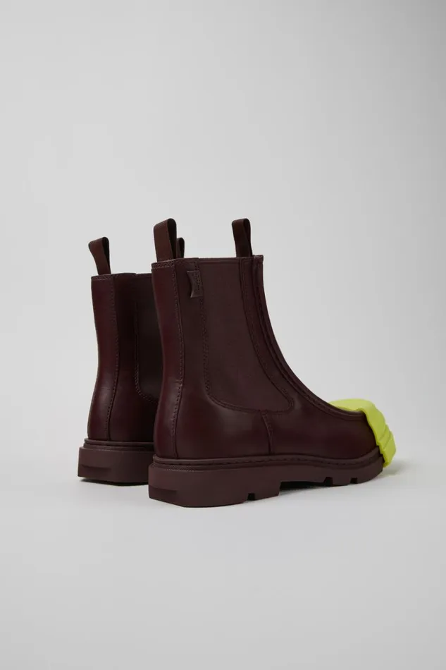 Men Camper Ankle Boots Junction Burgundy Leather Ankle Boot