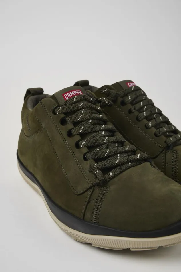 Men Camper Ankle Boots Peu Pista GORETEX Green Nubuck Shoes