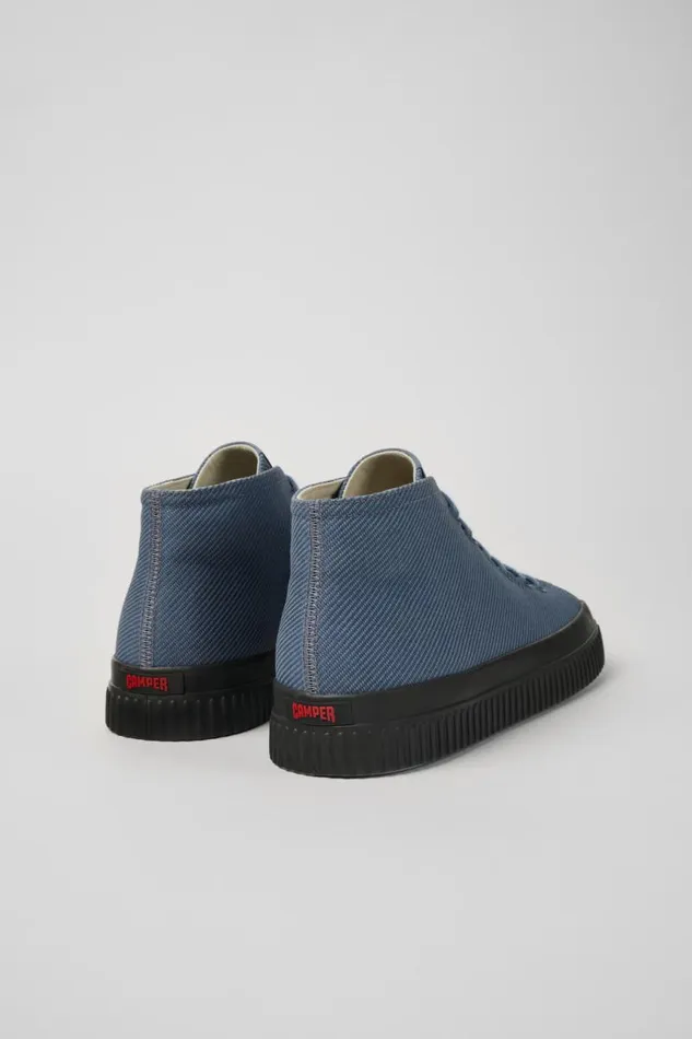Men Camper Ankle Boots Peu Roda Gray Recycled Cotton Sneakers