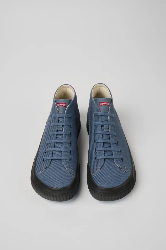 Men Camper Ankle Boots Peu Roda Gray Recycled Cotton Sneakers