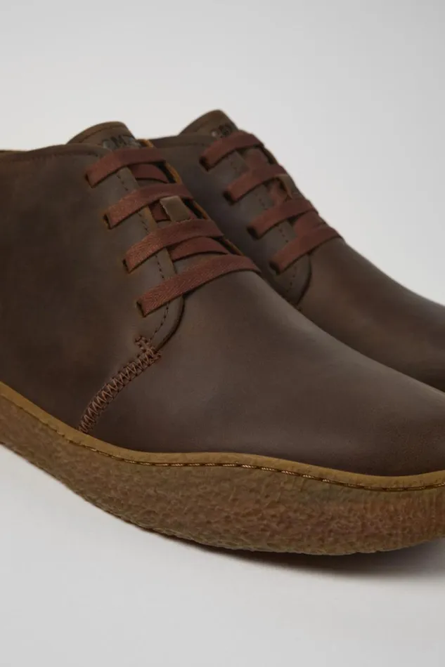 Men Camper Ankle Boots Peu Terreno Brown Nubuck Desert Boot