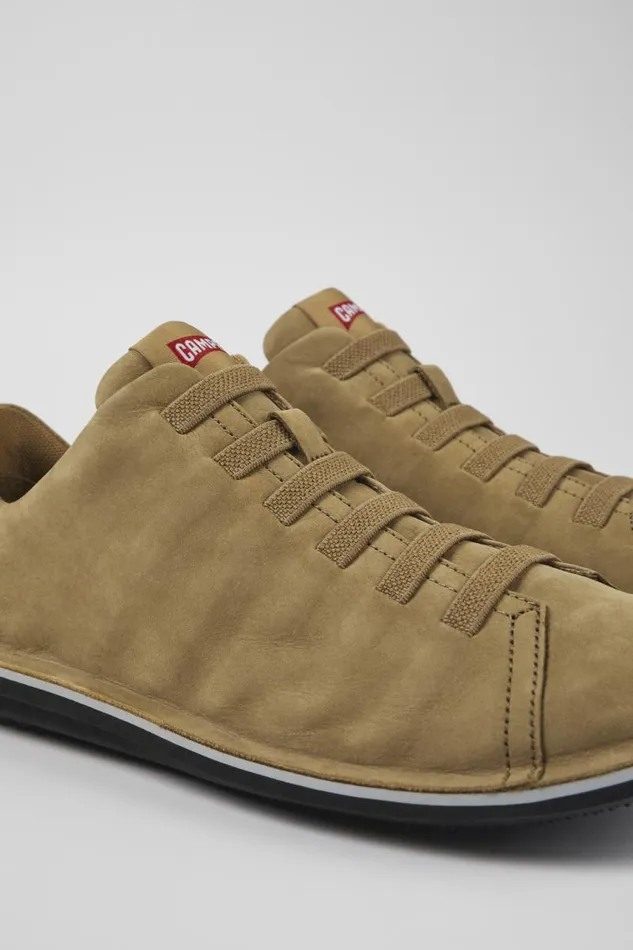 Men Camper Casual Shoes Beetle Brown Nubuck Low Sneaker