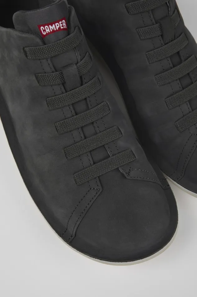 Men Camper Casual Shoes Beetle Gray Nubuck Low Sneaker