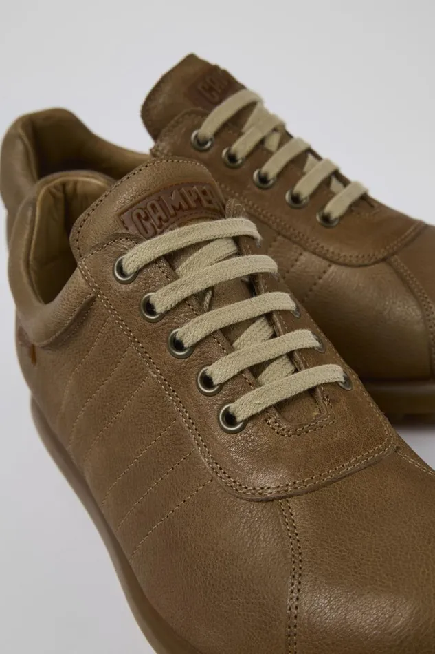 Men Camper Casual Shoes Pelotas Brown Leather Oxford Sneaker