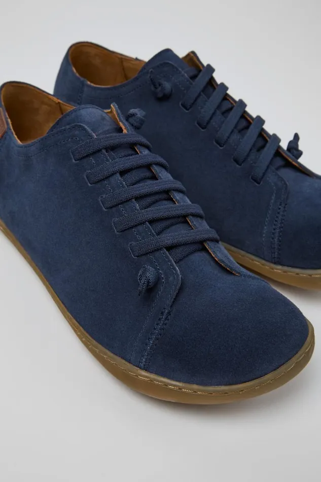 Men Camper Casual Shoes Peu Blue Nubuck Shoes