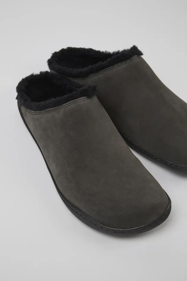 Men Camper Casual Shoes Peu Dark Grey Nubuck Shoes