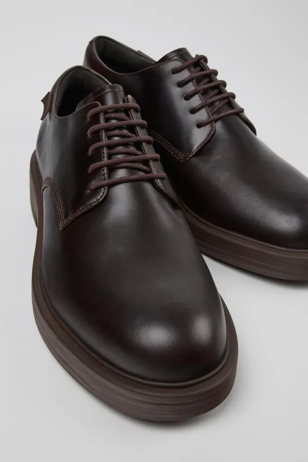 Men Camper Formal Shoes Dean Brown Leather Shoes