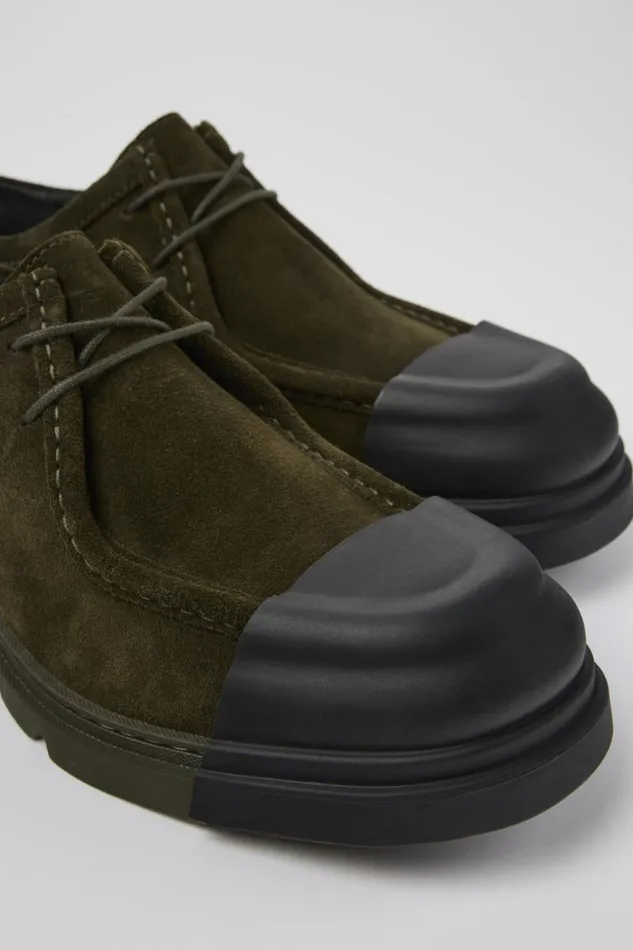 Men Camper Formal Shoes Junction Green Nubuck Wallabee