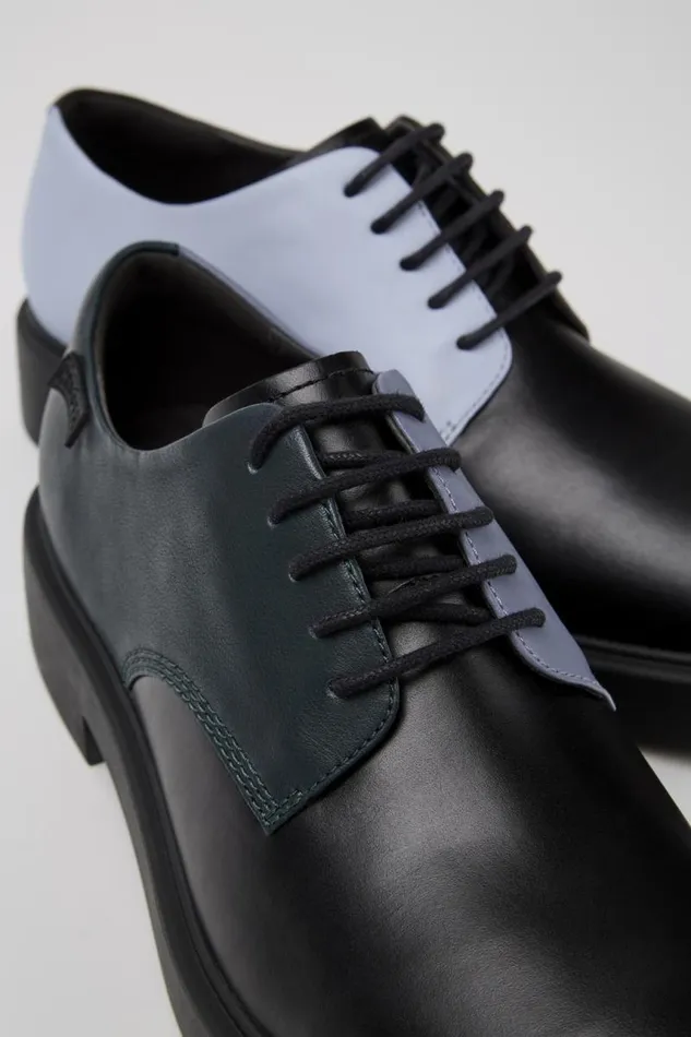 Men Camper Formal Shoes Twins Black Leather Shoes