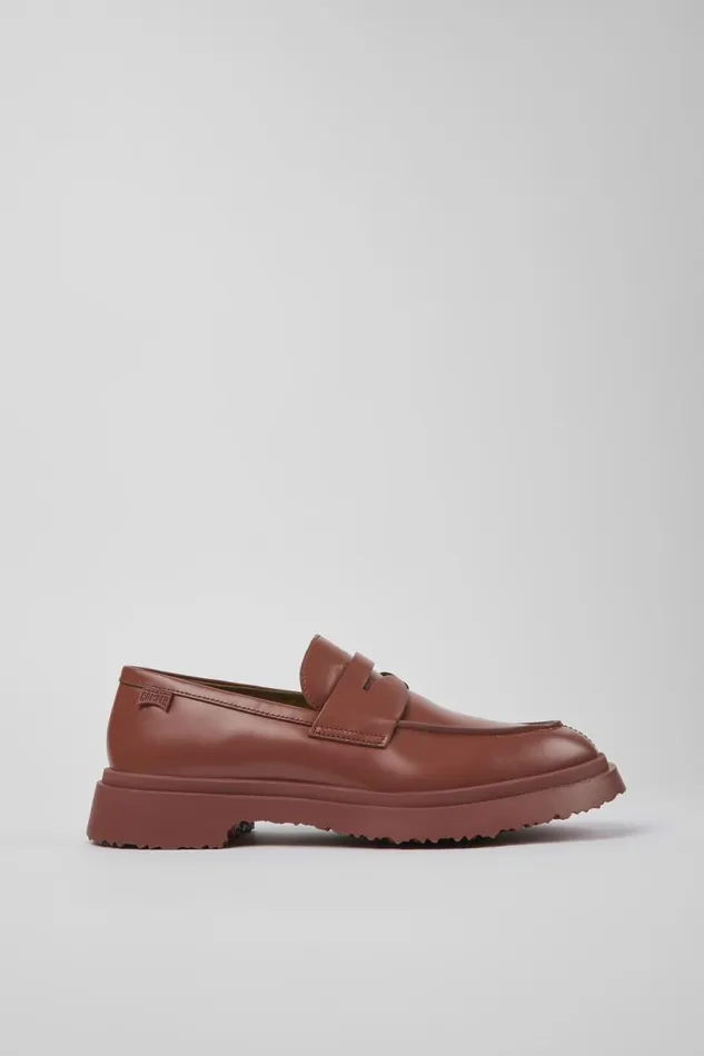 Men Camper Formal Shoes Walden Red Leather Moccasin Men Camper Formal Shoes Walden Red Leather Moccasin