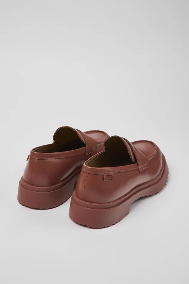 Men Camper Formal Shoes Walden Red Leather Moccasin Men Camper Formal Shoes Walden Red Leather Moccasin