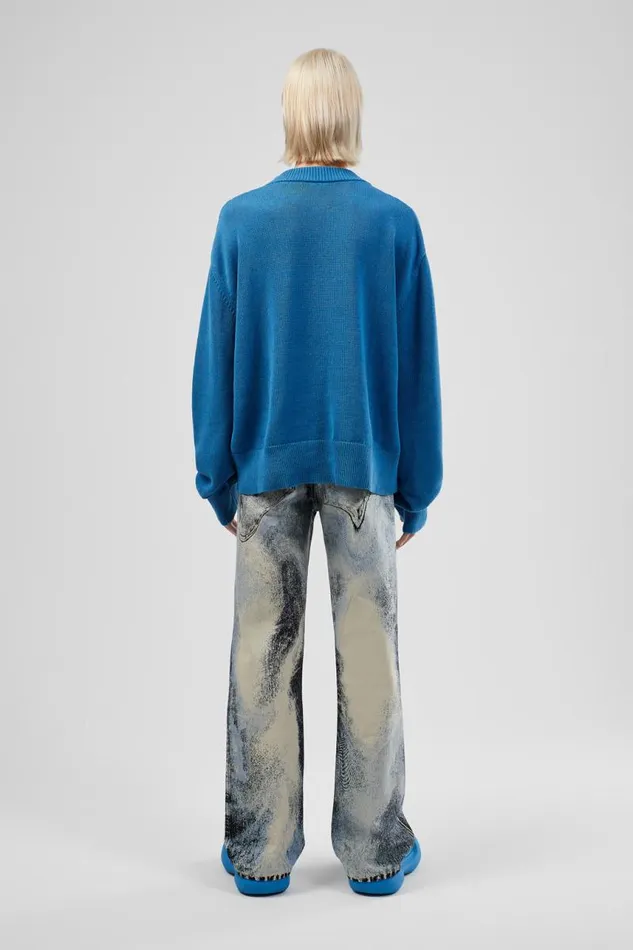 Men Camper Knit Melange Knit Sweater Blue Melange Knit Sweater Men Camper Knit Melange Knit Sweater Blue Melange Knit Sweater