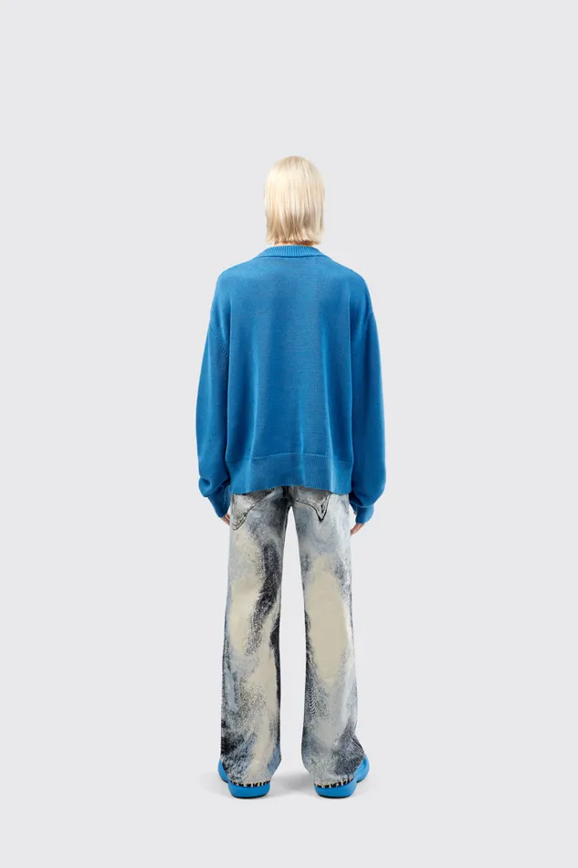 Men Camper Knit Melange Knit Sweater Blue Melange Knit Sweater Men Camper Knit Melange Knit Sweater Blue Melange Knit Sweater