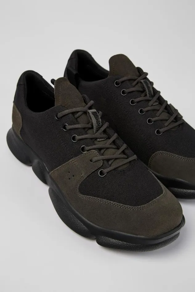 Men Camper Sneakers Karst Black Leather And Recycled PET Sneakers