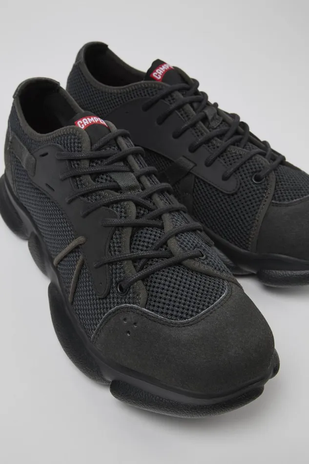 Men Camper Sneakers Karst Sorona Gray And Black Textile Sneaker