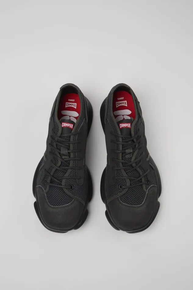 Men Camper Sneakers Karst Sorona Gray And Black Textile Sneaker