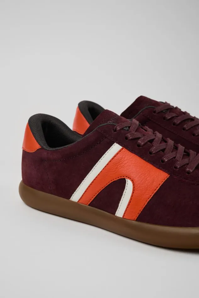 Men Camper Sneakers Pelotas Soller Burgundy NubuckLeather Sneaker