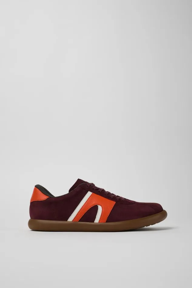 Men Camper Sneakers Pelotas Soller Burgundy NubuckLeather Sneaker