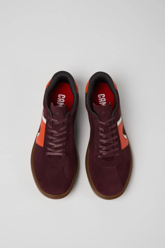 Men Camper Sneakers Pelotas Soller Burgundy NubuckLeather Sneaker