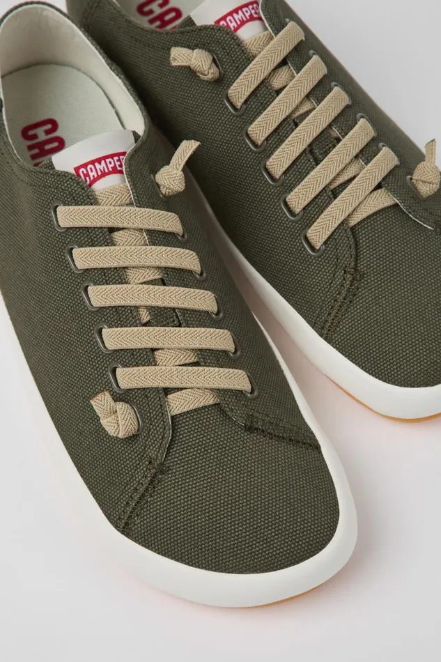 Men Camper Sneakers Peu Rambla Green Textile Sneakers