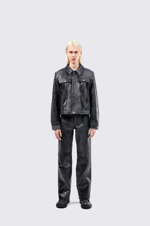Men Camper TrousersandShorts Leather Pants Dark Gray Leather Trousers Men Camper TrousersandShorts Leather Pants Dark Gray Leather Trousers