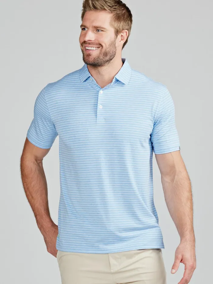 Men Cloud Lightweight Polo Brookline Stripe Tasc Performance Polo Shirts