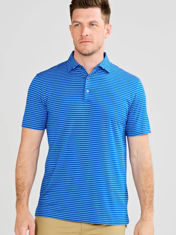 Men Cloud Polo 8211 Brookline Stripe Tasc Performance Polo Shirts